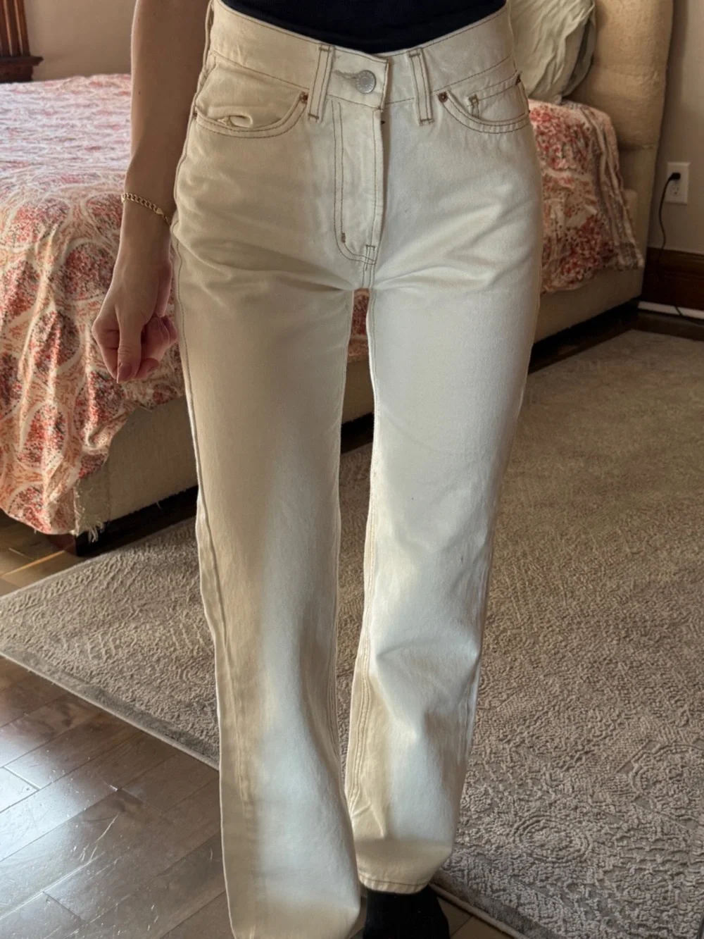 BDG Cream Flare Jeans - Picture 2 of 7